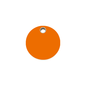 Hundemarke Kreis Kunststoff flach Orange Größe S