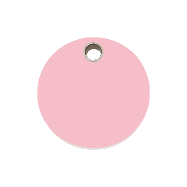 Vue avant - Médaille personnalisée pour chien/chat Red Dingo rose - Gravure incluse - Größe M