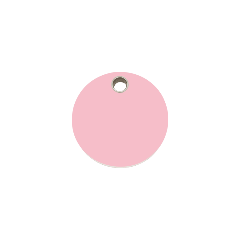Vue avant - Médaille personnalisable pour chien/chat Red Dingo rose - Größe S - Plastique plat