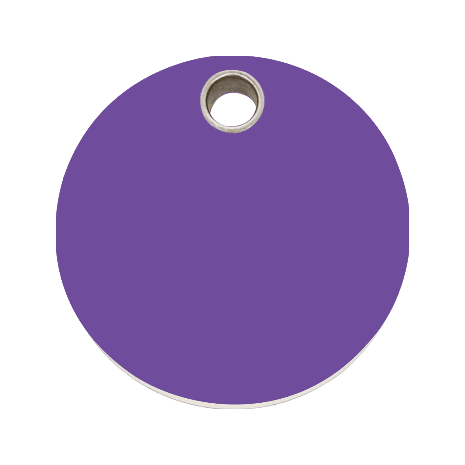 Vue avant - Médaille personnalisée pour chien ou chat - Red Dingo - Kollektion Plastique Plat - Cercle Violet - Größe L