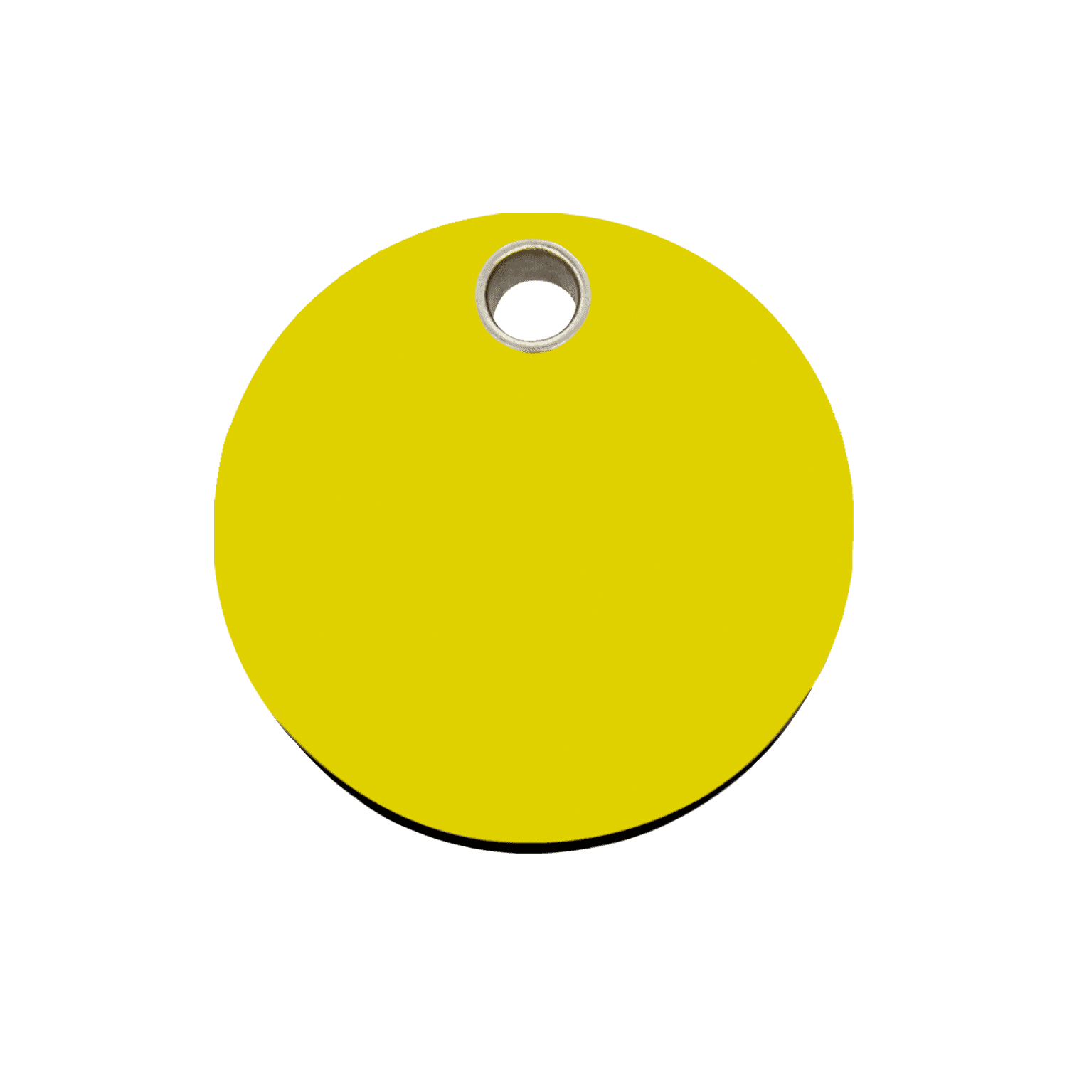 Vue avant - Médaille personnalisable pour chien - Red Dingo - Plastique plat jaune - Größe M