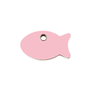 Hundemarke Fisch Kunststoff flach S rosa