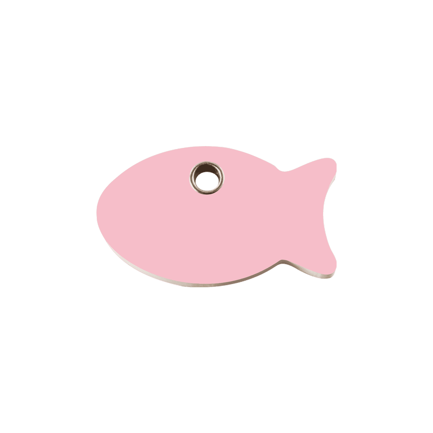Vue avant - Médaille personnalisée pour chat Red Dingo Plastique Plat Poisson Rose Größe S