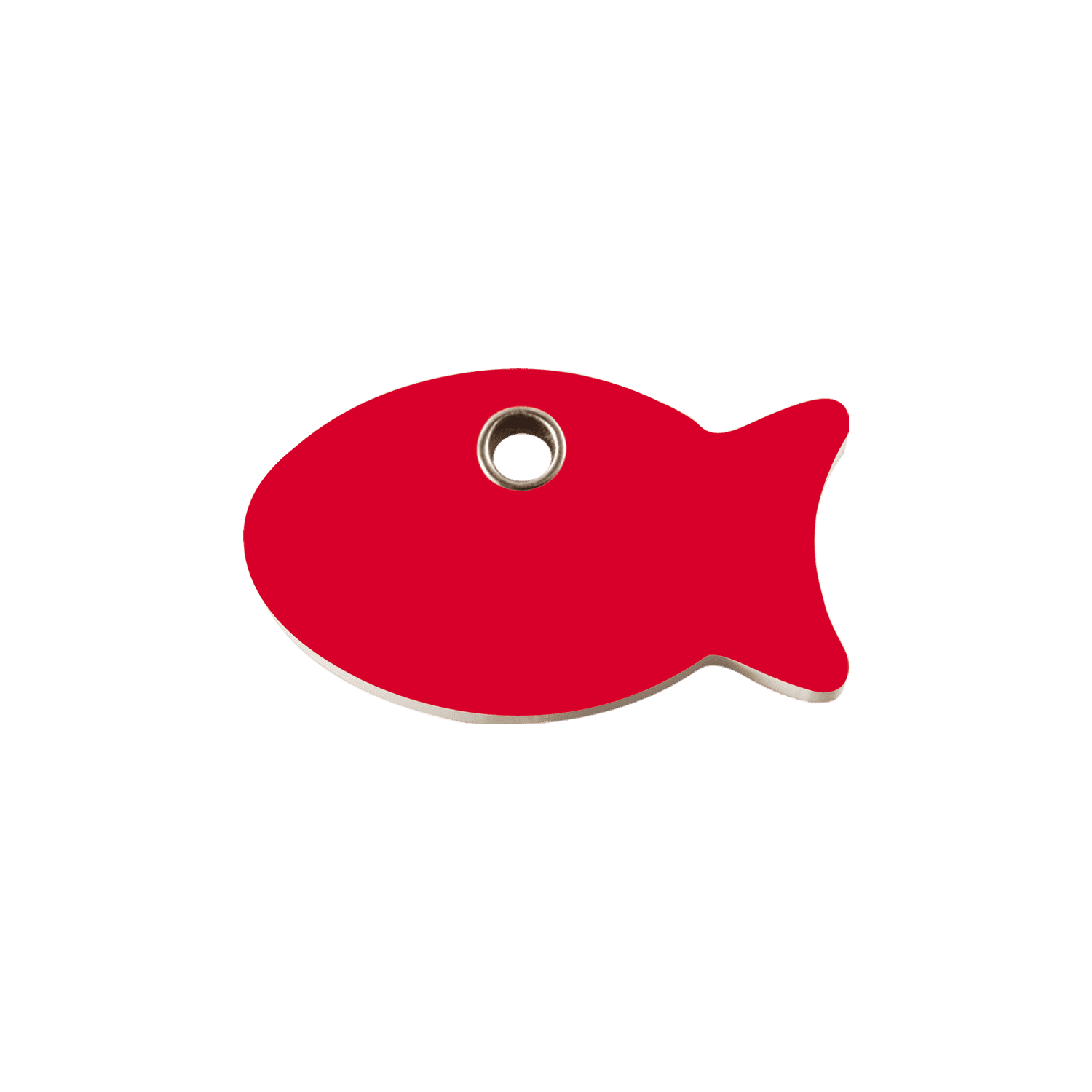 Vue avant - Médaille personnalisée pour chien ou chat - Red Dingo Plastique plat Poisson Rouge - Größe S