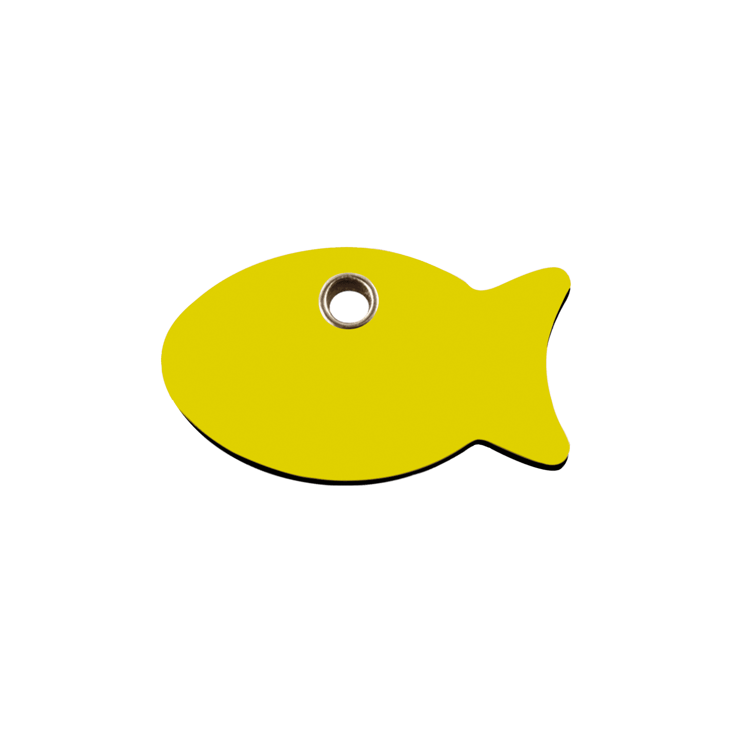 Vue avant - Médaille personnalisée pour chien/chat Red Dingo Plastique plat Poisson Jaune Größe S