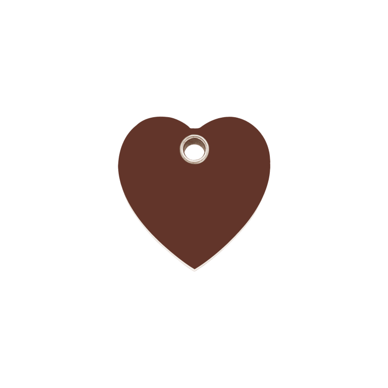 Vue avant - Médaille personnalisée pour chien/chat Red Dingo cœur brun taille S - 04-HT-BR-SM