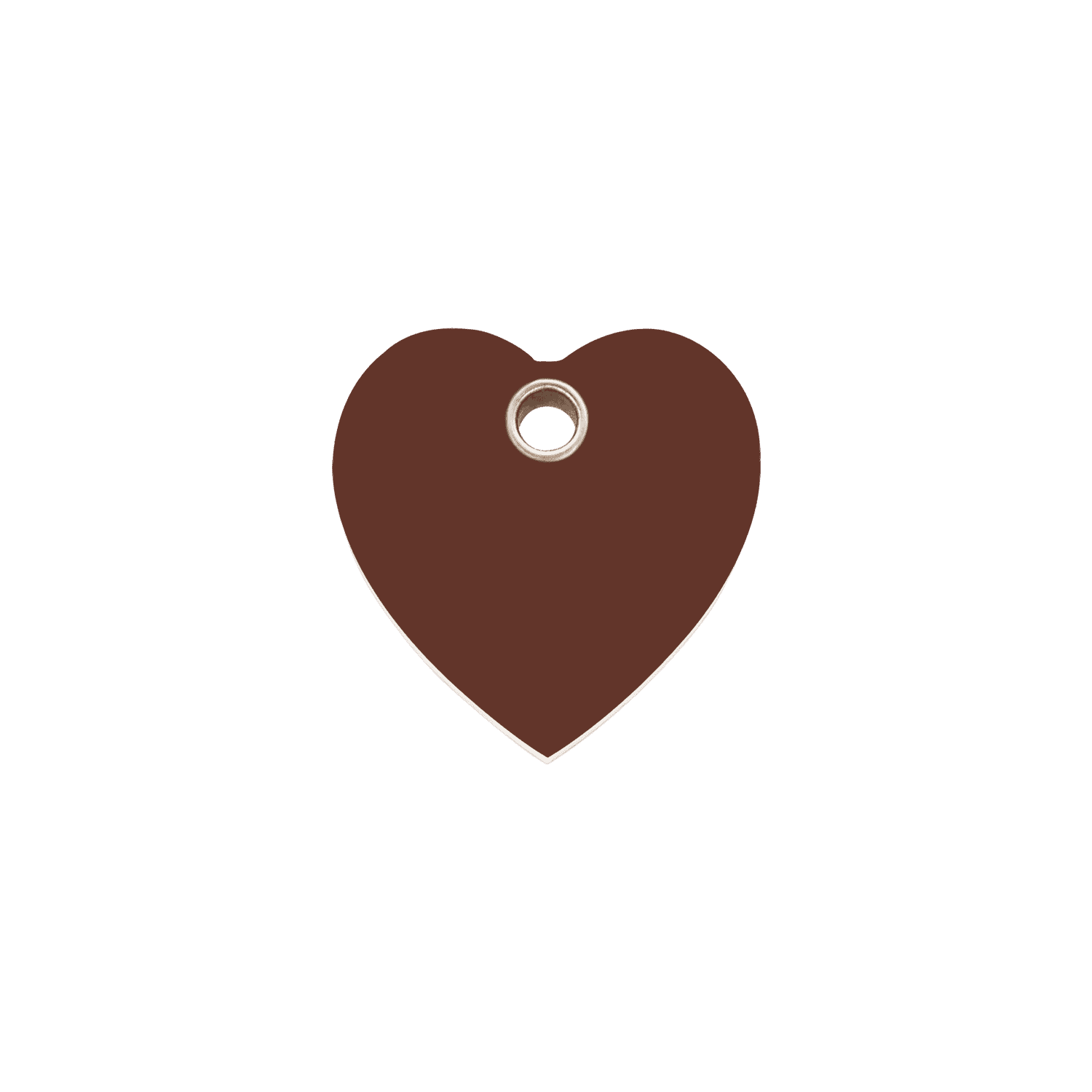 Vue avant - Médaille personnalisée pour chien/chat Red Dingo cœur brun taille S - 04-HT-BR-SM