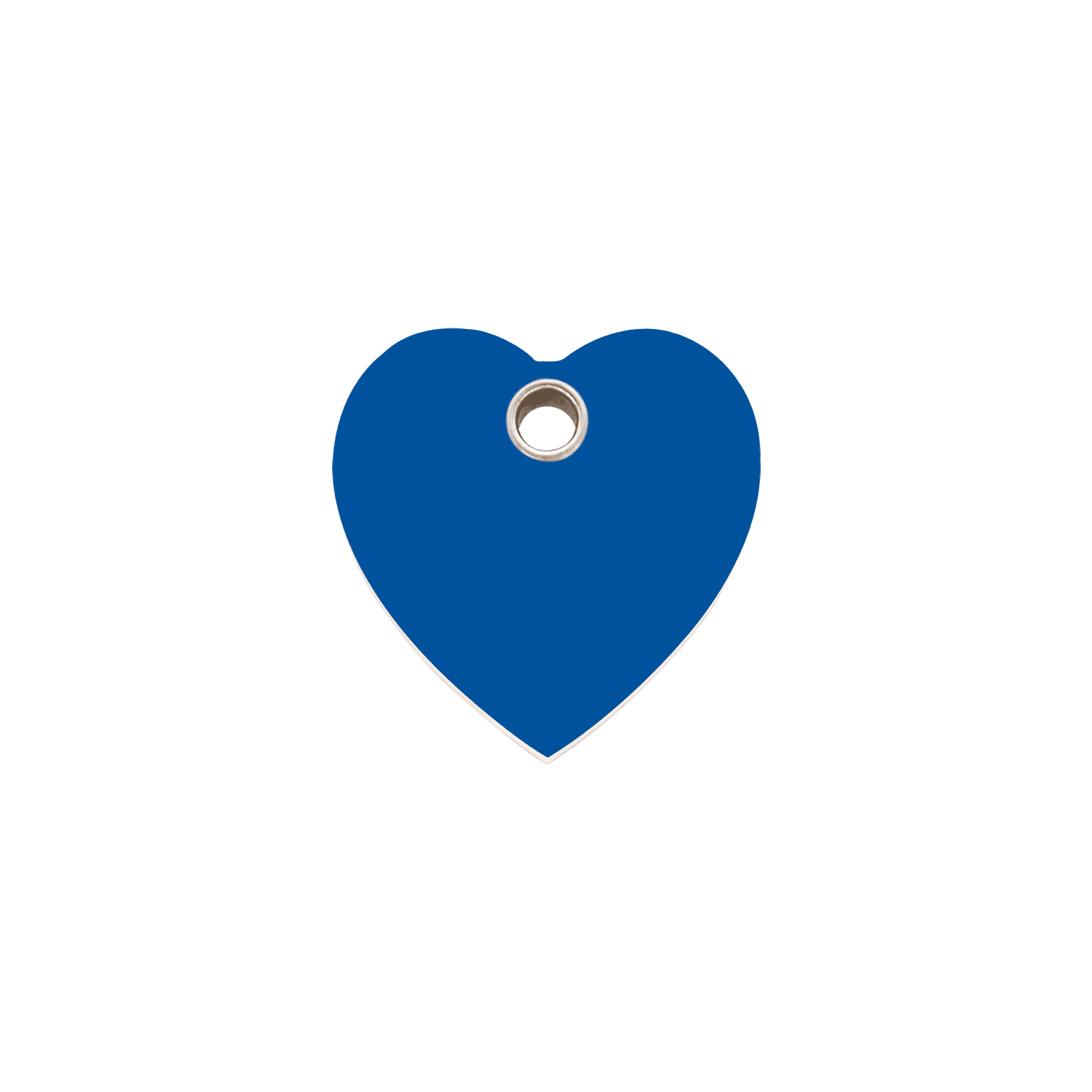 Vue avant - Médaille personnalisée pour chien/chat Red Dingo cœur bleu foncé S - Gravure incluse