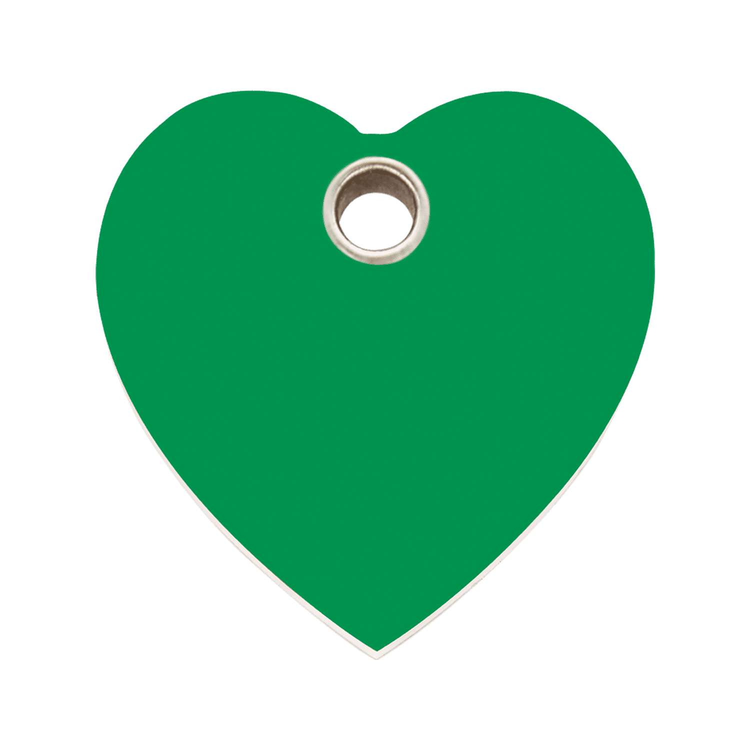 Vue avant - Médaille personnalisée pour chien Red Dingo cœur vert taille L - 04-HT-GR-LG