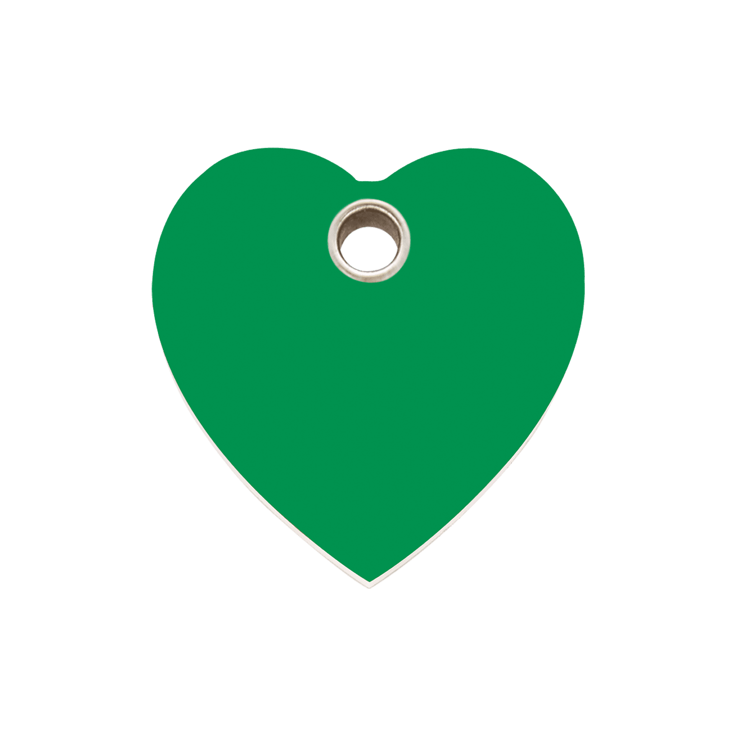 Vue avant - Médaille personnalisée pour chien Red Dingo cœur vert taille M - 04-HT-GR-ME