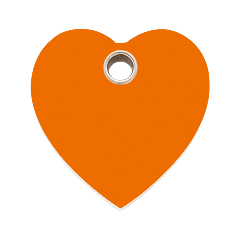 Vue avant - Médaille personnalisée pour chien Red Dingo cœur orange L - Gravure incluse