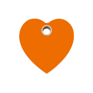Hundemarke Herz Kunststoff flach Orange Größe M