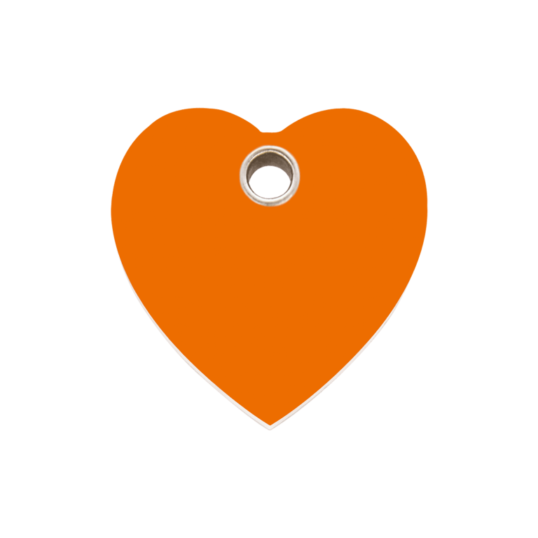 Vue avant - Médaille personnalisable Red Dingo cœur orange taille M pour chien