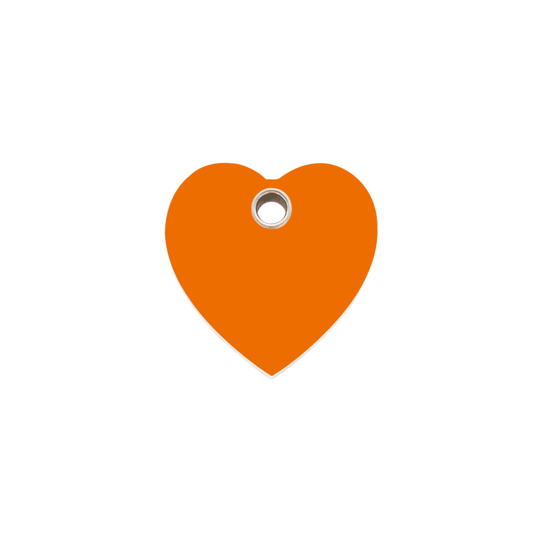 Vue avant - Médaille personnalisable pour chat Red Dingo cœur orange taille S - 04-HT-OR-SM