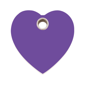 Hundemarke Herz violett Kunststoff flach Größe L