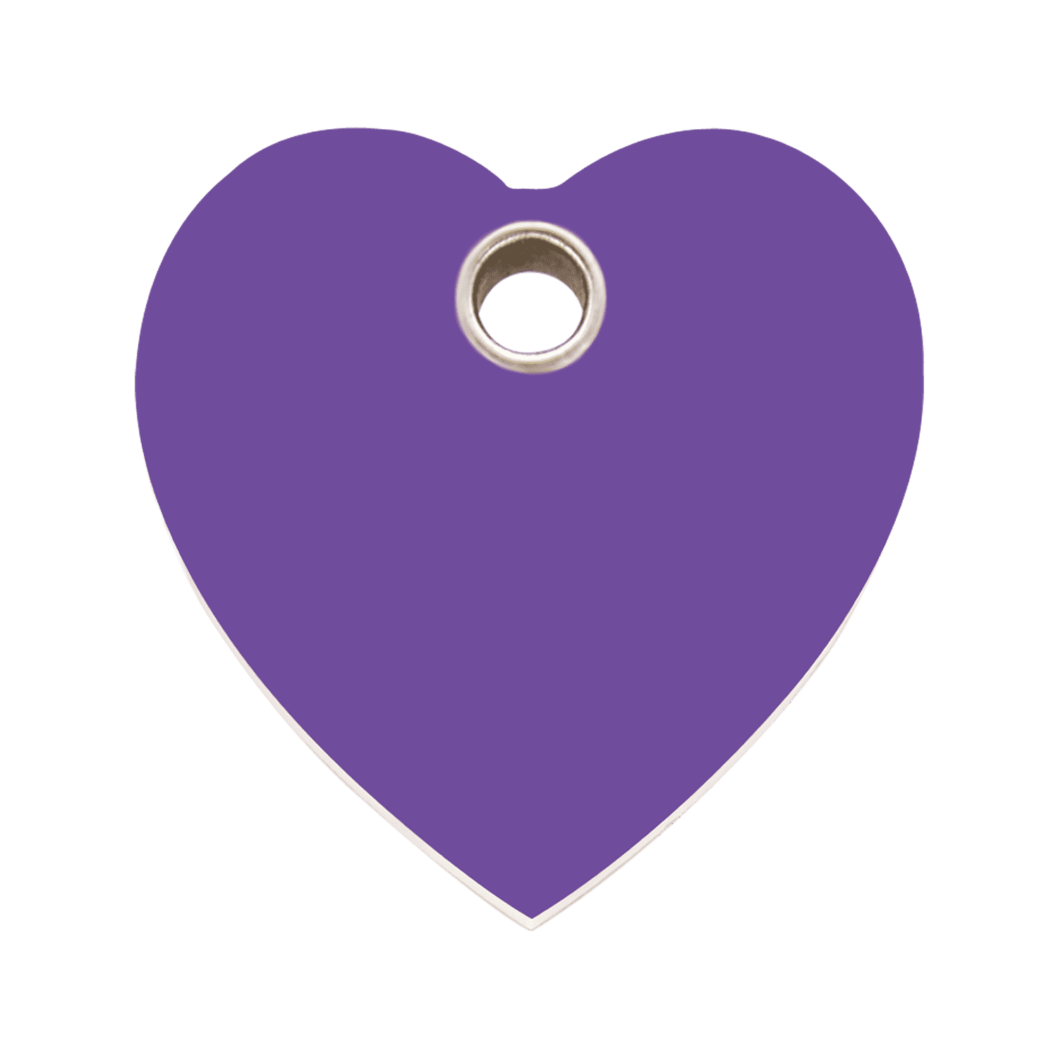 Vue avant - Médaille personnalisable Red Dingo cœur violet taille L pour chien - Réf : 04-HT-PU-LG