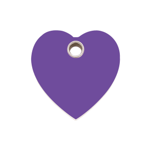 Hundemarke Herz Kunststoff flach violett Größe M