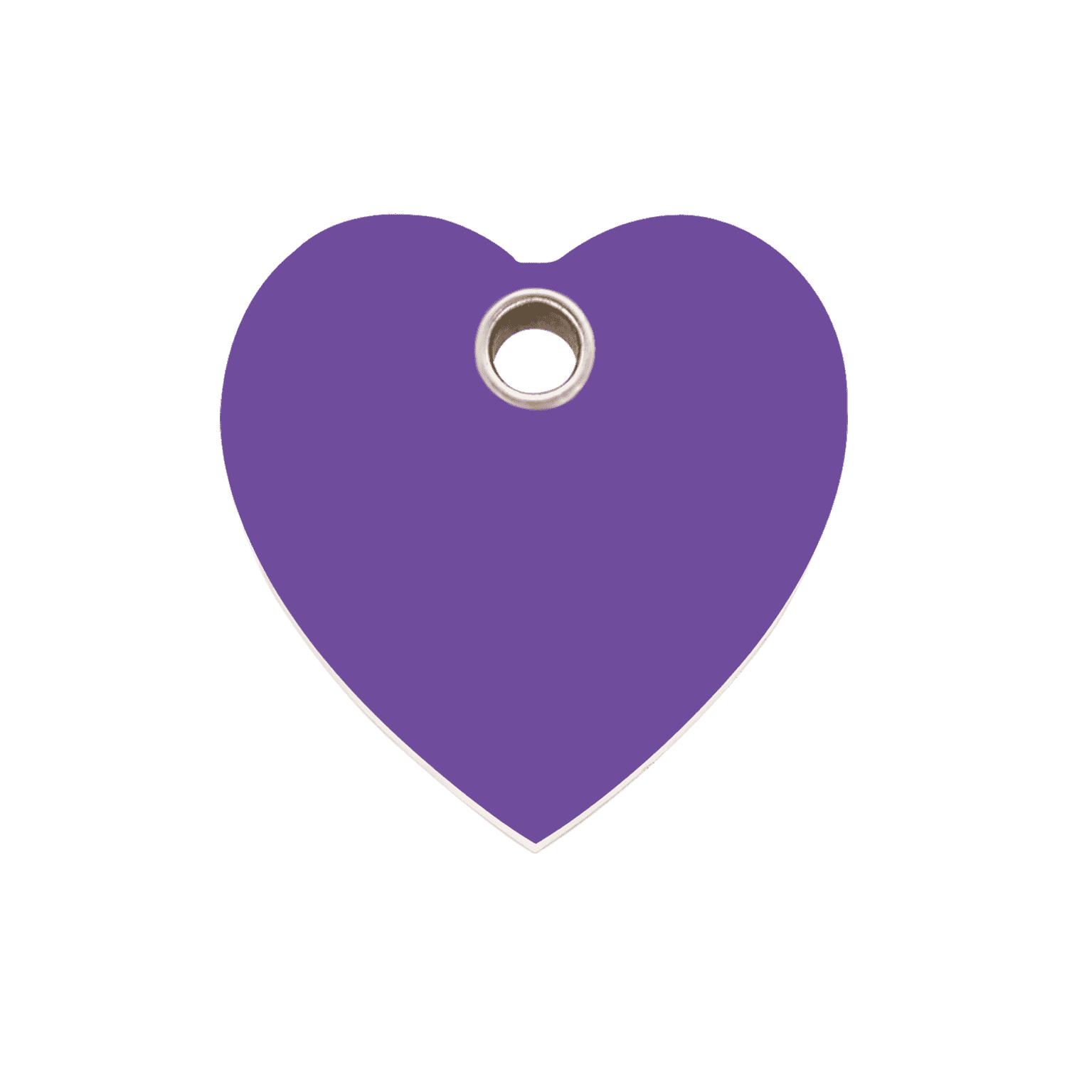 Vue avant - Médaille personnalisée Red Dingo cœur violet taille M pour chien - 04-HT-PU-ME