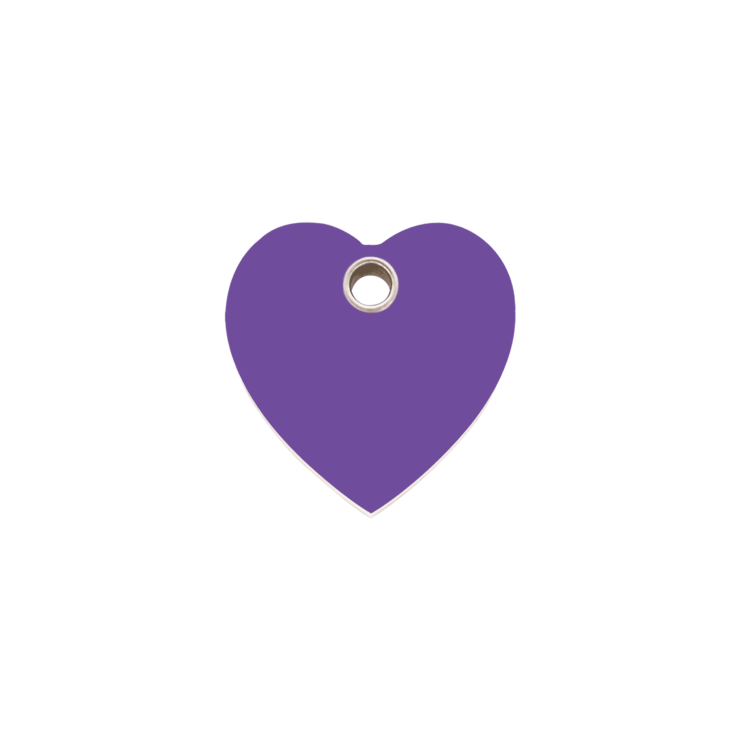 Vue avant - Médaille personnalisée Red Dingo cœur violet taille S pour chien/chat - 04-HT-PU-SM