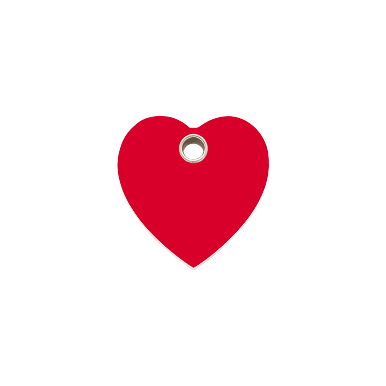 Vue avant - Médaille personnalisée Red Dingo cœur rouge S pour chien/chat - Gravure incluse