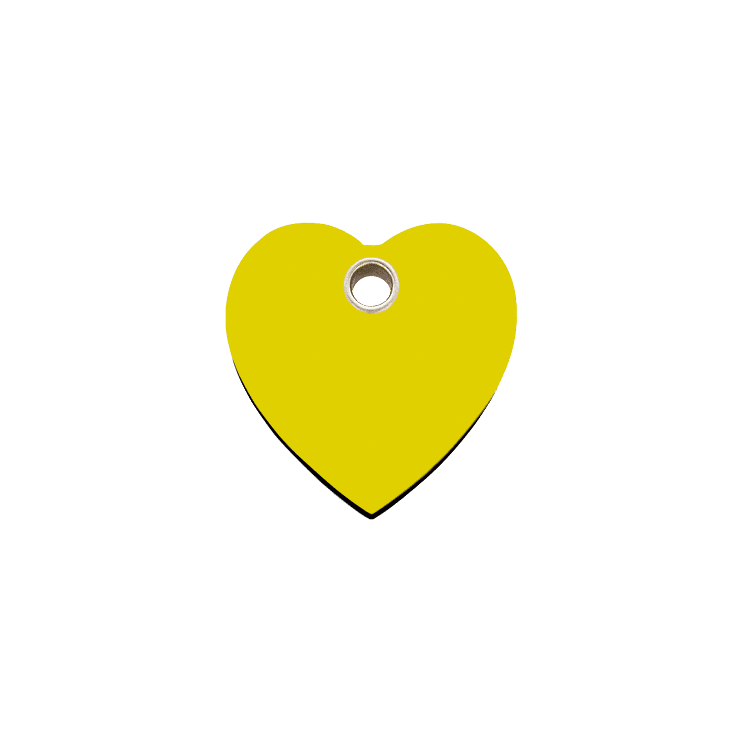 Vue avant - Médaille personnalisable pour chat ou petit chien - Red Dingo - Cœur jaune - Größe S