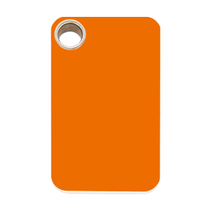 Orange rechteckige flache Hundemarke Größe L