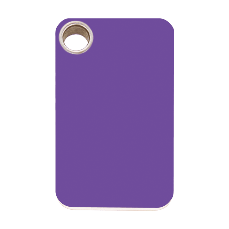 Vue avant - Médaille personnalisable pour chien Red Dingo violet taille L - Gravure incluse