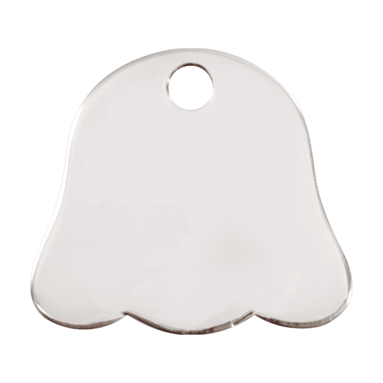 Vue arrière - Médaille personnalisable pour chien Red Dingo - Plat en acier inoxydable - Tête de chien - Größe L