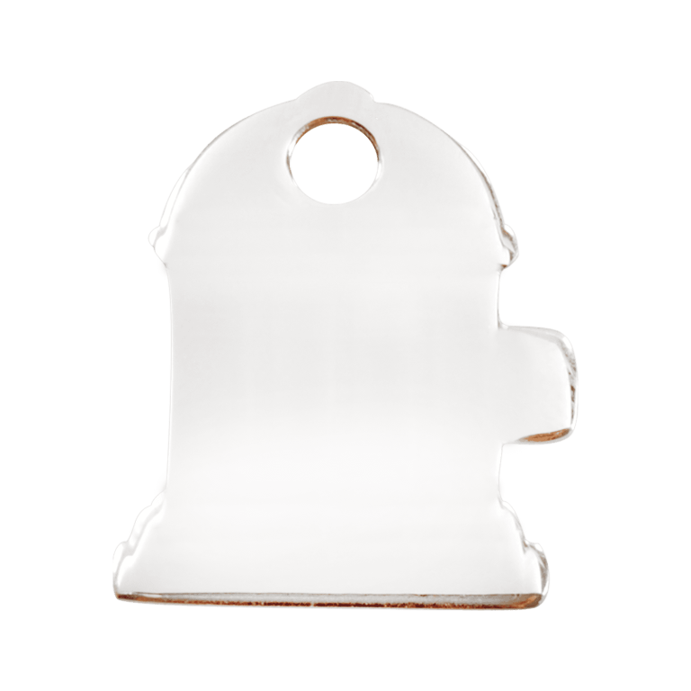 Vue arrière - Médaille personnalisable pour chien Red Dingo - Plat en acier inoxydable - Bouche d'incendie - Größe L