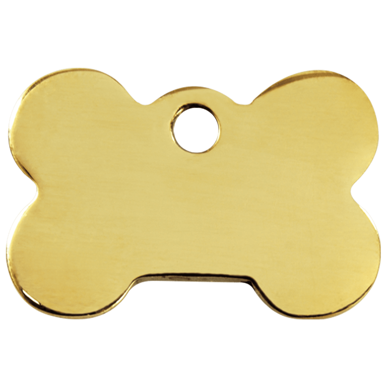Vue arrière - Médaille personnalisable pour chien Red Dingo - Laiton plat Os - Größe M - 03-BN-ZZ-ME