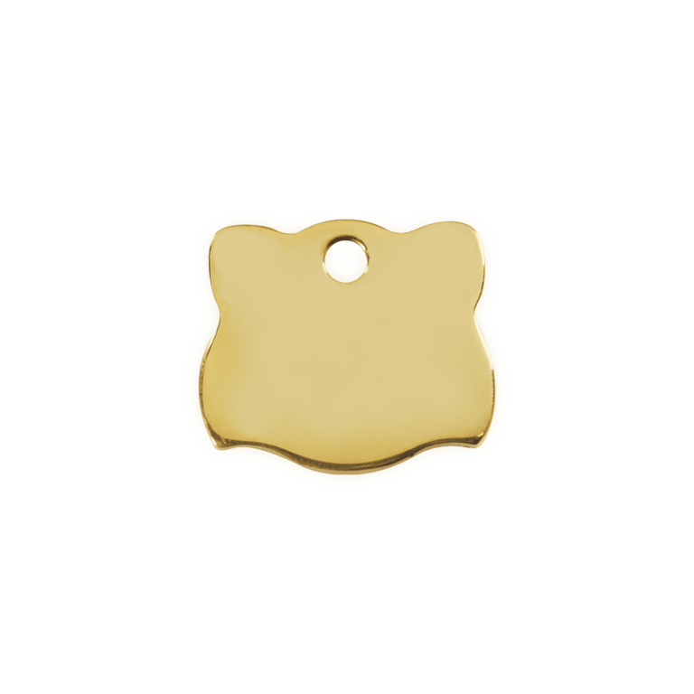 Vue arrière - Médaille personnalisée pour chat Red Dingo Laiton plat - Tête de chat - Größe S