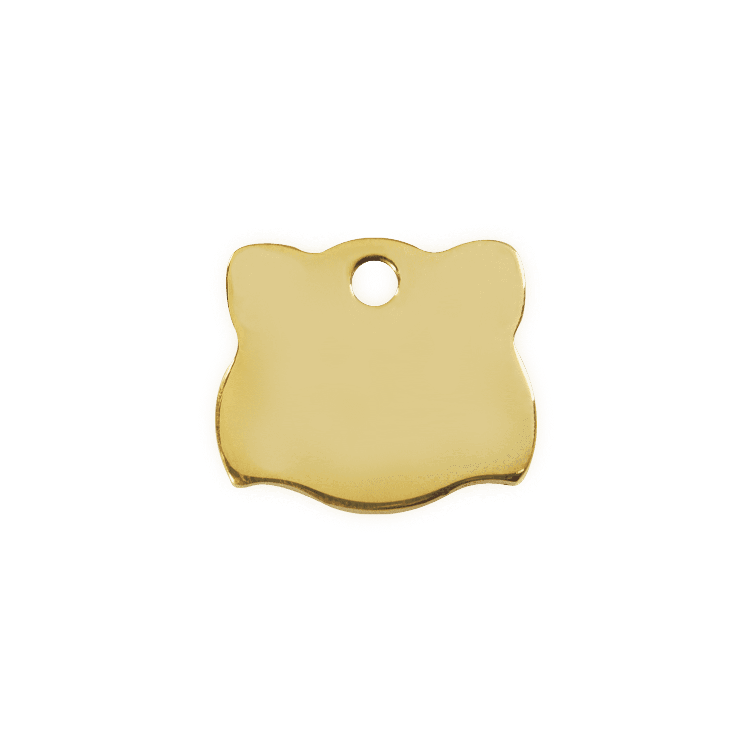 Vue arrière - Médaille personnalisée pour chat Red Dingo Laiton plat - Tête de chat - Größe S