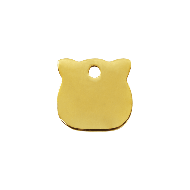 Vue arrière - Médaille personnalisable pour chat Red Dingo Laiton plat tête de chat - Größe S - 03-CH-ZZ-SM